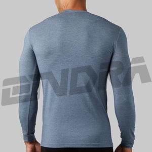 T-shirt ajusté de couleur gris Balboa pour homme, vêtements de sport, manches longues, tissu extensible respirant, coupe ajustée, confort, entraînement, usage quotidien - Product Image 4