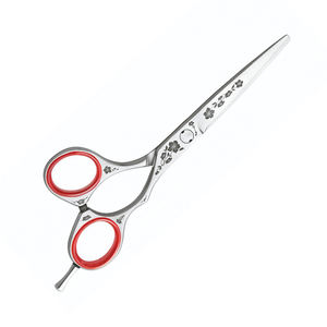 Ciseaux de coupe de cheveux de beauté avec repose-doigt Super Flower Design Ciseaux de barbier en acier inoxydable allemand - Product Image 2