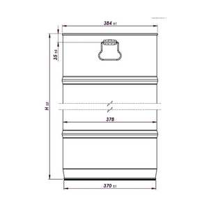 Tambour cylindrique en acier de qualité supérieure, diamètre 378 mm, personnalisable, avec couvercle soudé et capacité totale de 31 à 70 litres. - Product Image 5