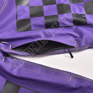 กางเกงเล่นสกีหิมะสีม่วงแฟชั่นกลางแจ้งพร้อมทรงหลวมสีดำลายตารางพิมพ์ลายไวนิลช่องระบายอากาศและเอวปรับได้ - Product Image 5