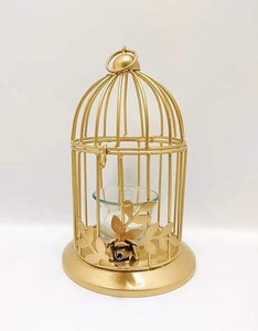 กรงนกโลหะไม่เหมือนใครแบบแขวนทันสมัยกรงนกเหล็กทนทานสำหรับสวนกลางแจ้งในร่มระเบียงและของตกแต่งบ้าน - Product Image 5