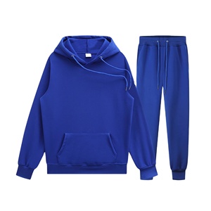 Vêtements de sport d'hiver personnalisés, survêtement en molleton uni pour homme, 100% coton, ensemble de sport - Product Image 6