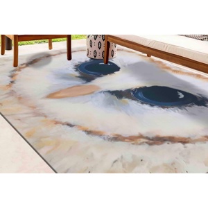 Alfombra con Diseño de Búho: Alfombra Decorativa Antideslizante para Mascotas, Alfombra Delgada de Tela No Tejida - Product Image 3