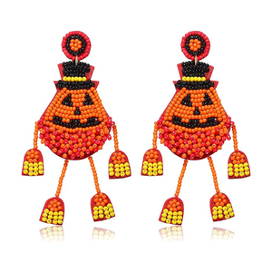 Indian Manufacturer's Halloween Christmas Pumpkin Skull Drop Earrings Excellent Gold Plated Wholesale Accessories - Product Image 3