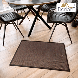Tapis de porte rectangulaire Dariana en polyester kilim, antidérapant avec dos en caoutchouc, tissage plat, couleur unie, écologique, imperméable, lavable en machine - Product Image 5