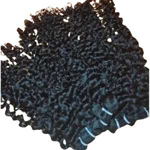 Usine directe 8 pouces brut indien Temple cheveux humains dentelle Extension 100% vierge non traitée crépus Style crépus vague Remy Grade - Product Image 6