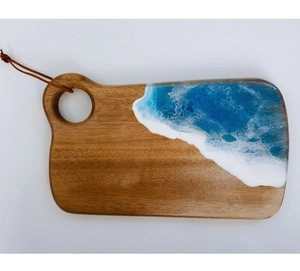 Tabla de cortar de madera y resina Fabricante al por mayor Tabla de cortar de resina epoxi Regalo Premium para cocina usada - Product Image 3