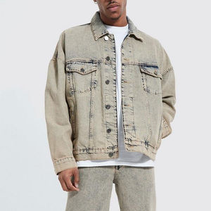 Ensemble veste et pantalon en jean pour homme, style décontracté automne, hip-hop, respirant, léger, broderie 3D personnalisable, 100% coton - Product Image 5