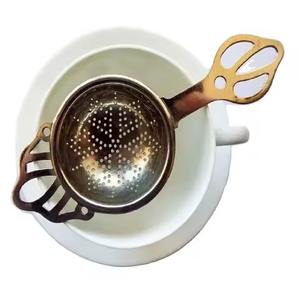 Passoire à thé couleur argent design vintage avec longue poignée bâton ustensiles de cuisine verres café thé accessoires - Product Image 2