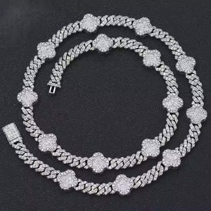 ห่วงโซ่ฮิปฮอปคุณภาพดีเยี่ยมทำจากเงิน VVS Moissanite สีดำสไตล์คิวบาสำหรับใช้ได้ทั้งชายและหญิง - Product Image 6