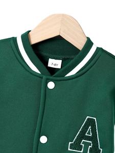 Survêtements pour enfants Printemps Automne Vêtements Garçons Blouson de baseball imprimé à manches longues Uniforme Hauts pour enfants - Product Image 5