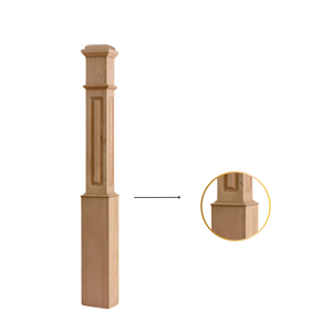 Pièces d'escalier en bois personnalisées 4091RP boîte primd peuplier réglable Newel panneau routé détail petit quantité minimale de commande acceptant des commandes personnalisées EFS - Product Image 5