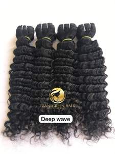 ผมต่อแบบลอนลึก20 "สีดำธรรมชาติเครื่องต่อผมแบบคู่จากร้าน100% - Product Image 2