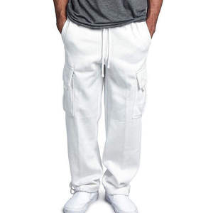 Pantalon cargo décontracté pour homme, pantalon de survêtement ample à cordon de serrage avec poches, pantalon de sport droit, jogging 100% coton, tailles S-4XL - Product Image 4