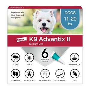 K9 Advantix K 9 Advantix II ยาฆ่าเห็บหมัดสำหรับสุนัขพันธุ์กลาง น้ำหนัก 11-20 ปอนด์ 6 ชิ้น - Product Image 1
