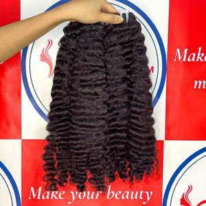 Extensions de cheveux humains vietnamiens trame cheveux bouclés birmans noirs 100% cheveux humains vietnamiens bruts de très haute qualité - Product Image 4