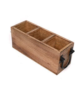 Soporte para cubiertos de madera de mango, organizador de Caddy, organizador de almacenamiento de utensilios de madera, encimera para cubiertos, tenedor, cuchara, espátula 3 - Product Image 1