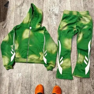 ชุดวอร์ม2ชิ้นสำหรับซักแบบมีซิปกางเกงซับเหงื่อผ้าออกแดดเสื้อผ้าตามท้องถนน - Product Image 4