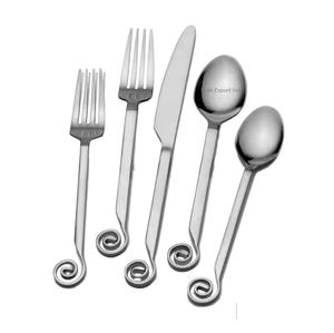 Ensemble de couverts en métal plaqué argent à poignée torsadée pour la maison et les fêtes de mariage - Product Image 2