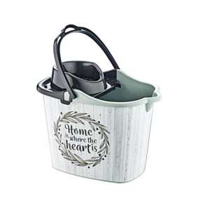 Professional 16L Plastic <b>Cleaning</b> <b>Mop</b> Bucket Squeezer Wringer & 4 Rolling Wheels - Product Image 6