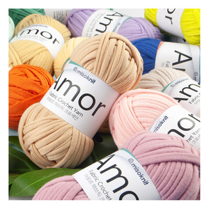 [Misoknit] Hilo de poliéster AMOR hilo de ganchillo colorido ligero textura suave 100% poliéster/100g/20mm de ancho/45 colores - Product Image 3