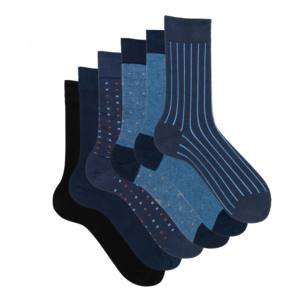 Calzini Corti Eleganti da Uomo con Motivi, 6 Paia in Cotone Bianco, Alta Qualità, Monouso, Taglia Unica, Stile Quotidiano, Logo sul Fondo - Product Image 5