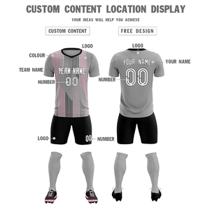 Uniformes de fútbol transpirables de alta calidad de poliéster 100% unisex, nuevo diseño personalizado, ropa de fútbol con nombre de equipo, suministro de servicio OEM - Product Image 3