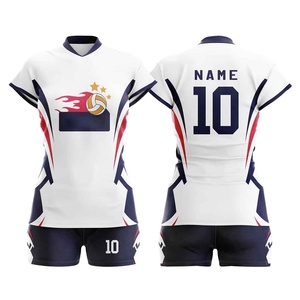 Premium Quality Durable Women Set With Sweat Wicking Digital Print Jersey <b>Secure</b> Fit Shorts For Practice Volleyball Team Uniform - Product Image 5