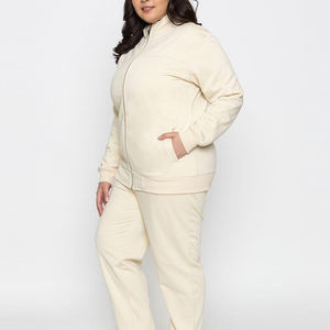 Ensemble de survêtement de jogging uni avec logo personnalisé pour femmes grande taille Vêtements de sport Survêtement de fitness pour femmes - Product Image 3