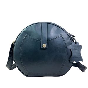 Bolso semicircular de cuero genuino para mujer, bandolera redonda, bolso de hombro de cuero genuino, elegante bolso Hobo Sling - Product Image 1