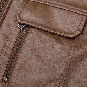 Gilet en cuir finition luxe pour homme, style motard moderne, doublure intérieure douce, coupe ajustée, gilet tendance pour les voyages et l'exportation. - Product Image 2