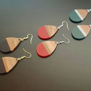 ชุดต่างหูห่วงเรซินอินเทรนด์ปรับแต่งได้เครื่องประดับแฟชั่นสำหรับผู้หญิงรูปทรงเรขาคณิตสำหรับงานแต่งงานและของขวัญ - Product Image 1