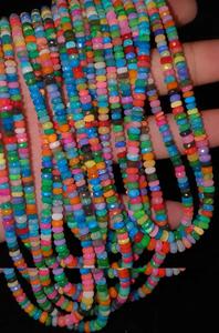 Perles d'opale éthiopienne 100% naturelle Welo Fire Flashy perles d'opale éthiopienne pour pierre de Noël 16 pouces de long 4-6mm à facettes - Product Image 2