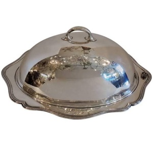 Crystal Diamond Decorative Cake Server Stand With Designer <b>Glass</b> <b>Dome</b> Nickel Finishing Metal Cake Serving Stand - Product Image 5