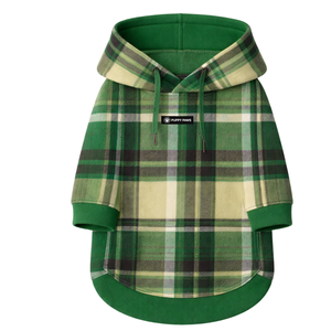 เสื้อฮู้ดสุนัขลายสก็อตสีเขียว เสื้อกันหนาวขนแกะนุ่มสำหรับสัตว์เลี้ยง พร้อมฮู้ด อบอุ่น สวมใส่สบาย เหมาะสำหรับสุนัขขนาดเล็กถึงกลางในช่วงฤดูหนาว - Product Image 4