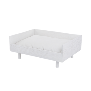 Cama para mascotas de madera blanca natural de alta calidad con cojín suave Nuevo diseño para perros y gatos Ventas al por mayor de Vietnam - Product Image 1