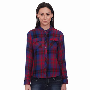 Camisas de franela informales para mujer, cuello vuelto, manga ancha, botones, 100% algodón, tamaño personalizado, estilo motorista - Product Image 6