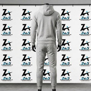 Conjunto Deportivo Gris con Capucha para Hombre, 100% Algodón, Corte Regular, Estilo Casual Urbano, para Otoño, con Bolsillos Laterales - Product Image 2