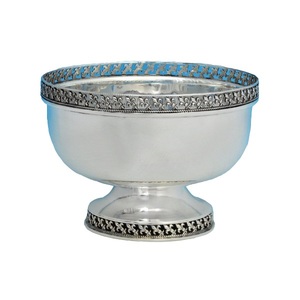 Tazón de Metal profundo para almacenamiento de frutas y verduras decorativas de mesa, Acabado niquelado para cuencos de servidor de postres de frutas - Product Image 2
