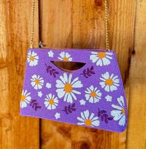 Handwoven beaded evening clutch bag with seed bead detailing beaded embroidery <b>handbag</b> with <b>Unique</b> Pure Handmade Design - Product Image 5