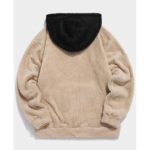 เสื้อฮู้ดดี้ผู้ชายสีน้ำเงินกรมท่า ผ้าฝ้ายฟลีซเนื้อหนา ทรงโอเวอร์ไซส์  แบบเรียบง่าย เป็นมิตรกับสิ่งแวดล้อม กันลม พร้อมกระเป๋าจิงโจ้ - Product Image 6