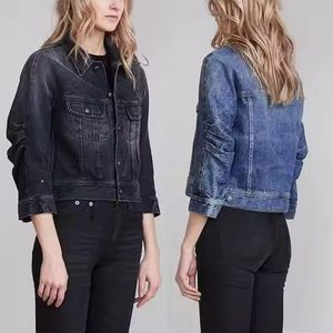 Veste en jean pour femmes OEM Vêtements décontractés pour femmes Veste d'automne Manteau en jean boutonné - Product Image 1