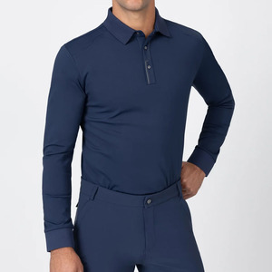 Polo d'équitation à manches longues à prix avantageux pour hommes, vêtements d'équitation avec design personnalisé, tissu confortable pour les cavaliers - Product Image 1