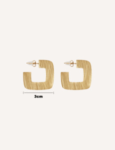 CUCOCUCA YXQ E311 Boucles d'oreilles en acier inoxydable brossé doré pour robes de mariée, accessoire également adapté aux tenues quotidiennes - Product Image 1
