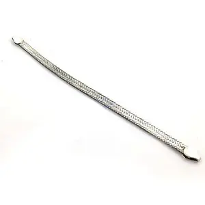 "Chic Silver Herringbone <b>Beaded</b> <b>Bracelet</b> <b>for</b> <b>Women</b>-Sterling Silver Fashion Accessory" - Product Image 2