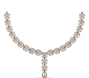 Conjunto de combinación de collar y pendientes de oro amarillo blanco de 10K 14K 18K de plata 925, conjunto de tres piezas de joyería de corte suave - Product Image 3