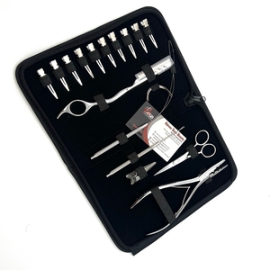 Juego de herramientas de alicates para extensiones de cabello al por mayor de acero inoxidable de grado superior con acabado de espejo plateado con lazo de afeitar y gancho con logotipo personalizado - Product Image 4