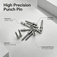 Pin Hexagonal Berlapis Titanium untuk Mesin Cold Heading, Presisi Tinggi, Cetakan Pembentuk Baut Hex, Pengikat Sekrup