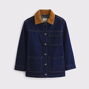 Veste de travail en denim pour homme, style décontracté, utilitaire, manches longues, boutonnée, vêtement d'extérieur durable, look moderne de rue - Product Image 4