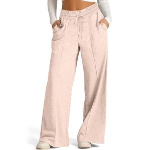 Pantalon de survêtement évasé décontracté de haute qualité pour femmes taille élastique pantalon de survêtement évasé empilé pour femmes - Product Image 1